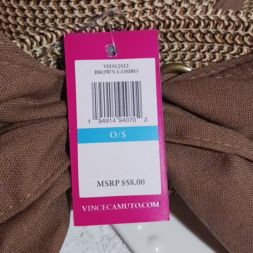 Gorgeous! Vince Camuto ⚜️ Wide Brim Sun Hat - Tan Brown - Picture 5 of 12